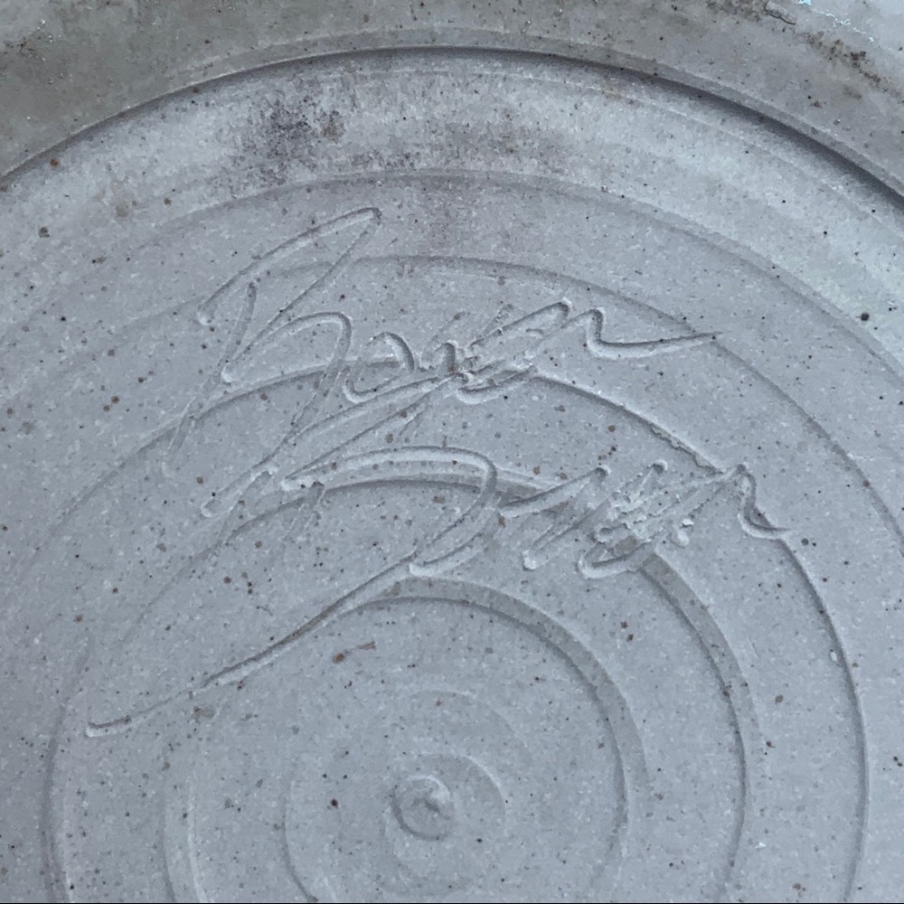 Vintage Fern Stoneware Ruffle Edge Art Deco Platter - Picture 6 of 6